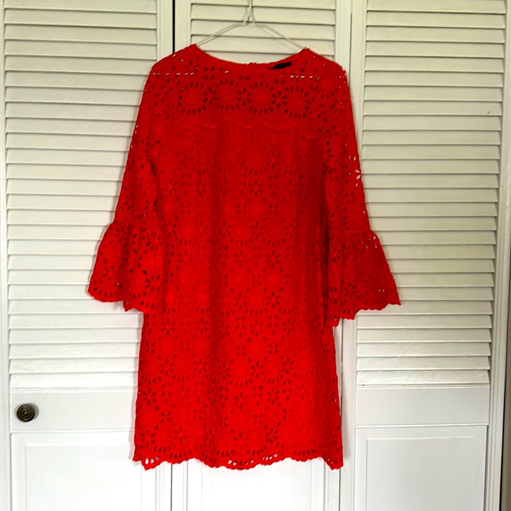 JCrew red eyelet dress